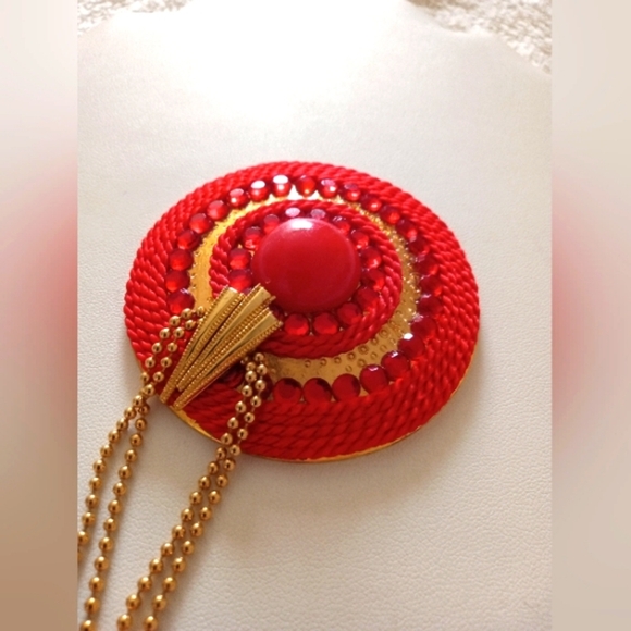 1980s Designer Charmant Belts Inc Beverly Hills Rhinestone Cabochon Belt Buckle - Picture 6 of 6